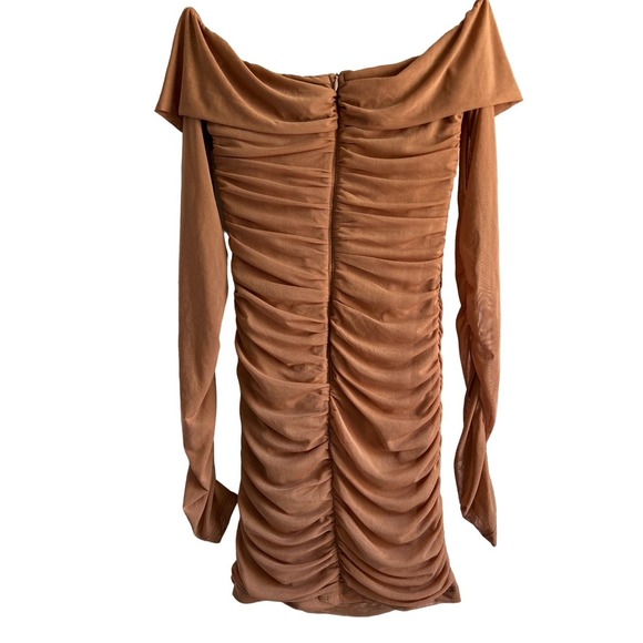 Hello Molly Women’s Size Medium US 6 Blush Pink Mesh Bodycon Rushed Mini Dress - Picture 3 of 8